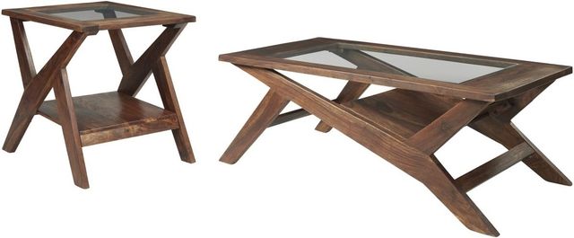 Signature Design by Ashley® Haffenburg 2-Piece Warm Brown Living Room Table Set-0