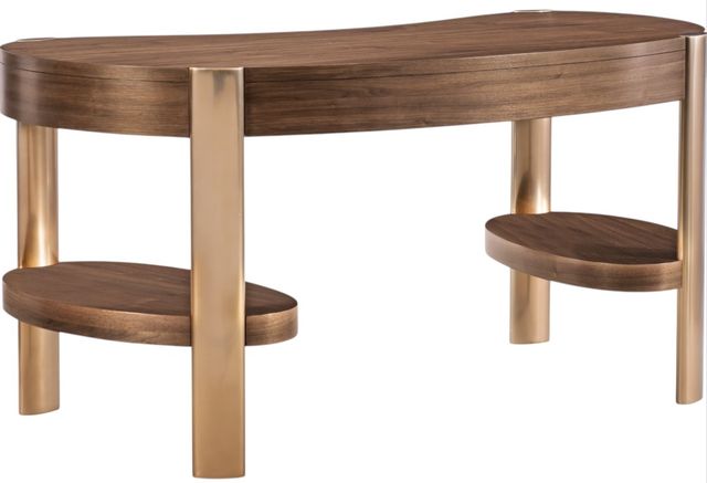 Hooker® Furniture Eleana Light Caramel Writing Desk with Sunlit Bronze Base-3