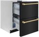 ZLINE Autograph Edition 24 in. Touchstone 168 Can Outdoor-Rated Dual Refrigerator Drawer with Black Stainless Steel Doors and Polished Gold Handles-2