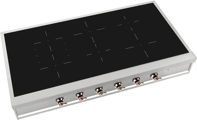 Ilve Nostalgie II 48” Stainless Steel Induction Rangetop with 6 Elements and Copper Trim-1