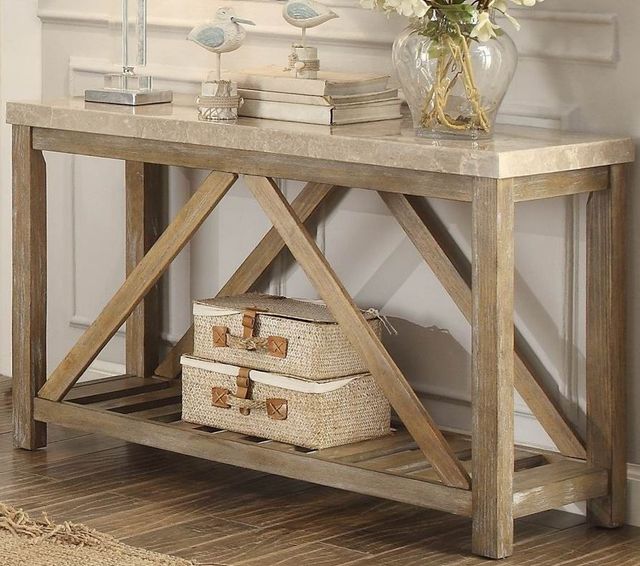 Mazin Furniture Ridley Creamy White Sofa Table-1