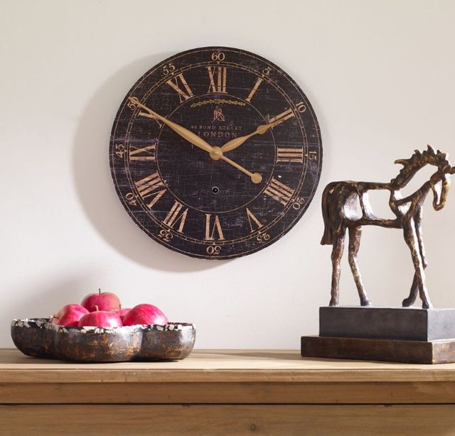 Uttermost® Bond Street Black 18" Wall Clock-1