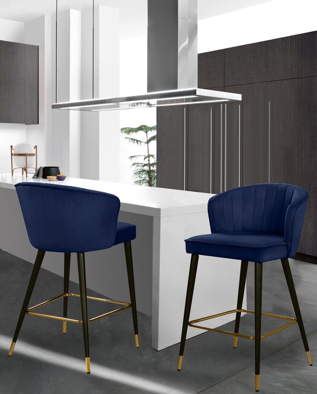 Meridian Furniture Cassie Navy Velvet Counter Stool-3