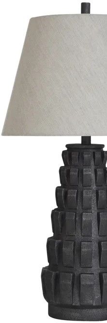 StyleCraft Norman Wyatt Home Brogan Black Poly Table Lamp-1