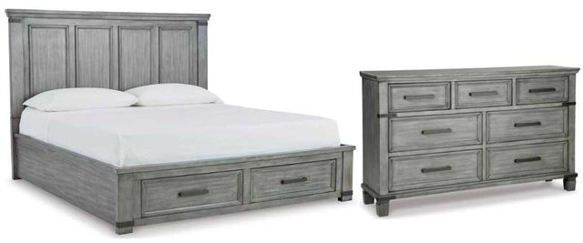 Signature Design by Ashley® Russelyn 2-Piece Gray Queen Storage Bed Set-0