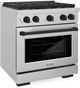 ZLINE Autograph Edition Paramount 30" Stainless Steel Pro Style Dual Fuel Range with Matte Black Accents-1