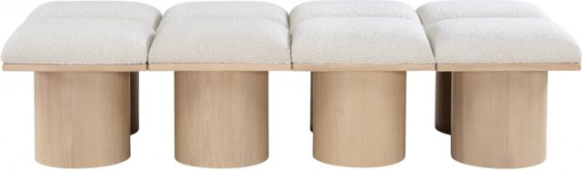 Meridian Furniture Pavilion 8-Piece Cream/Natural 62" Modular Bench Set-1