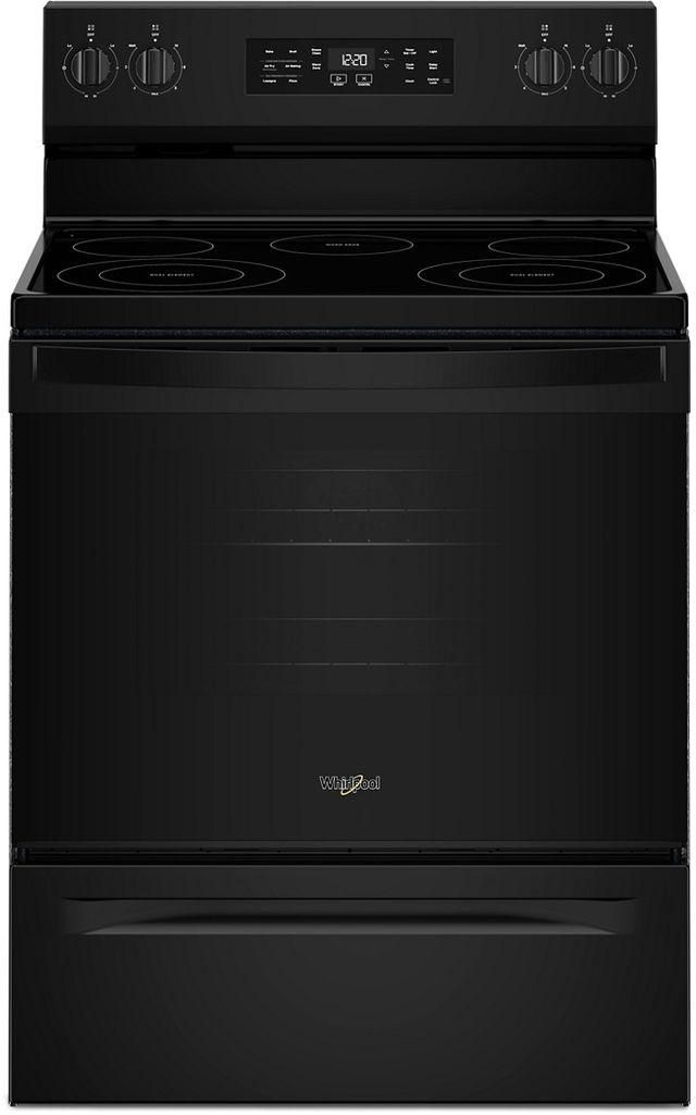 Whirlpool® 30" Black Freestanding Electric Range with Air Cooking Technology and Steam Clean-0