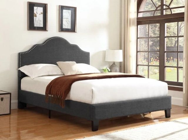 Emerald Home Madison Charcoal Full Upholstered Panel Bed-1