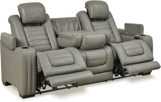 Signature Design by Ashley® Backtrack Gray Power Reclining Sofa-2