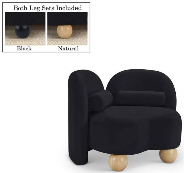 Meridian Furniture Daphne Black Velvet Accent Chair-3