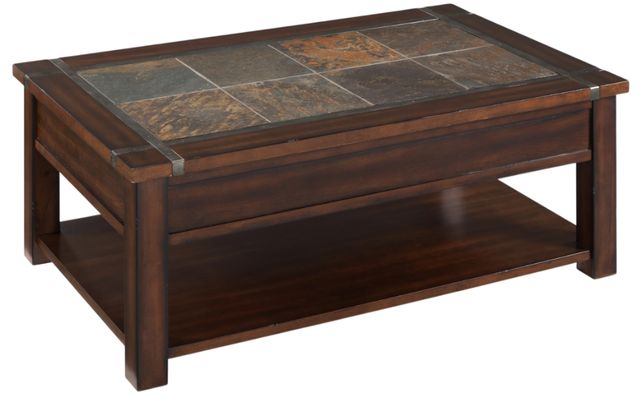 Magnussen Home® Roanoke Cherry Lift Top Cocktail Table with Slate Top -0