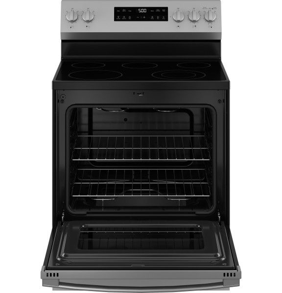 GE® 500 Series 30" Stainless Steel Freestanding Electric Range with Crisp Mode-2