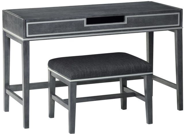 Martin Svensson Memphis Slate Gray Vanity Table with Stool-0