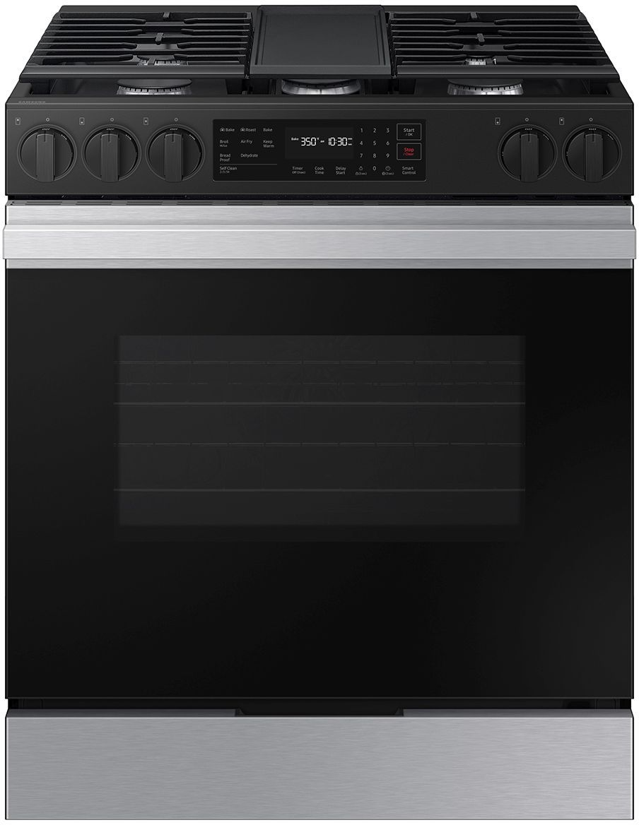 Cuisinière au gaz encastrée de 30 po Samsung® Bespoke de 6,0 pi³ - Acier inoxydable résistant aux traces de doigts