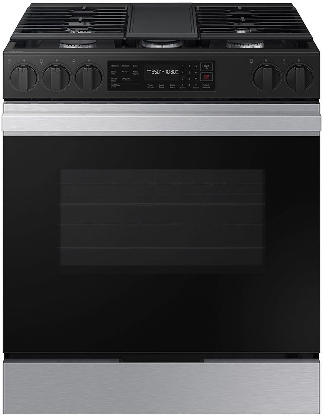 Cuisinière au gaz encastrée de 30 po Samsung® Bespoke de 6,0 pi³ - Acier inoxydable résistant aux traces de doigts-0