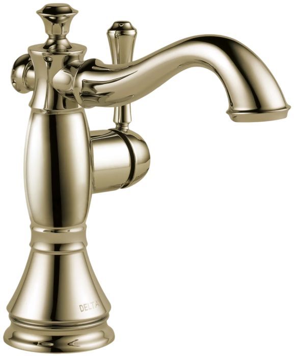 Delta Cassidy® Polished Nickel Single Handle Bathroom Faucet with Drain-0