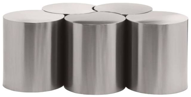 Meridian Furniture Dimple 5-Piece Silver 20" Modular Nesting Coffee Table Set-0