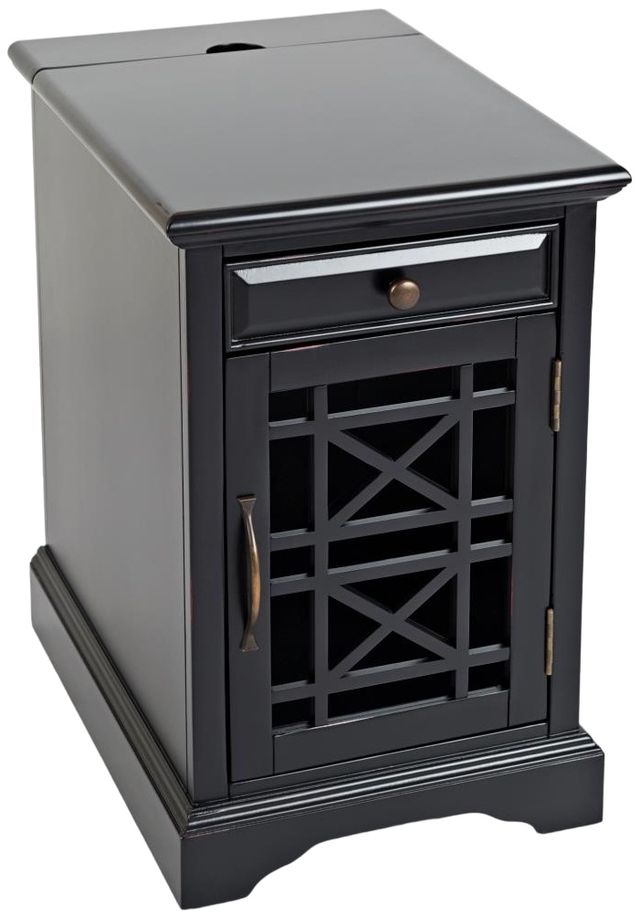 Jofran Inc. Craftsman Antique Black Power Chairside Table-0