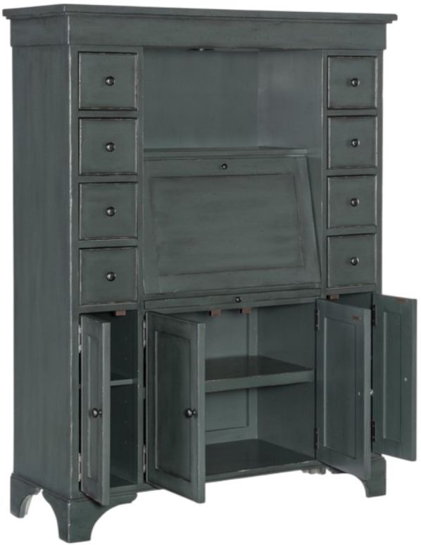 Legacy Classic Vintage Market Mallard Green Secretary Cabinet-3