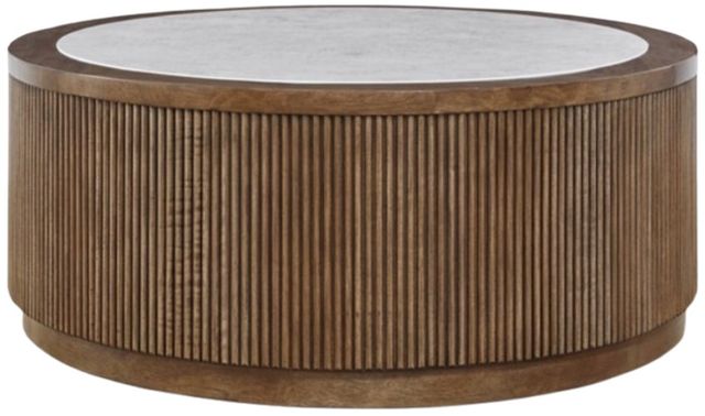 Signature Design by Ashley® Hadonna Faux Stone Top Cocktail Table with Brown Base-0