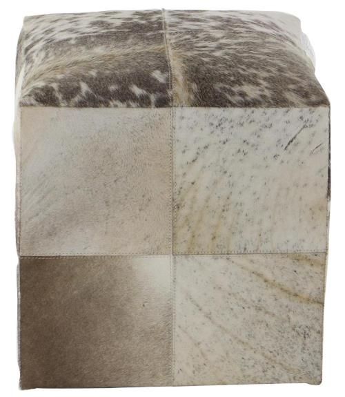 Deco Marche U Select Beige/Gray Patchwork Ottoman-1