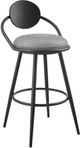 Armen Living Carnation Black/Vintage Gray Swivel Counter Stool-0