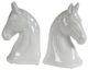 A & B Home White Jubilee Horse Head Bookends-0