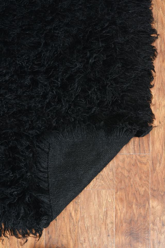 Linon Flokati Black 5'x8' Area Rug-3