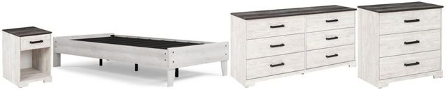 Signature Design by Ashley® Shawburn 4-Piece Whitewash Full Platform Bed Set-0