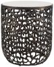 Uttermost® Sabena White Marble Top Indoor-Outdoor Side Table with Golden Dark Bronze Aluminum Base-0