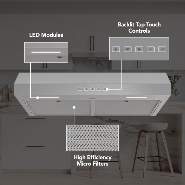 Broan® Glacier 2 Series 36" Stainless Steel Under Cabinet Range Hood-2