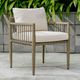 Uttermost® Borneo Dark Gray/Oyster White Wooden Outdoor Dining Arm Chair with Cushions-1
