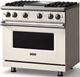 Viking® 5 Series 36" Pure White Pro Style Gas (LP) Range with Polished Chrome Trim-2