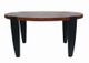 A & B Home Walnut Large Oval Table with Black Legs-1