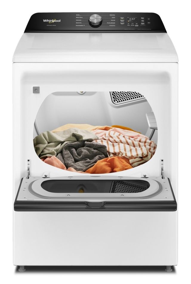 Whirlpool® 7.5 Cu. Ft. White Vented Electric Dryer with Steam Iron and AI Dry-4