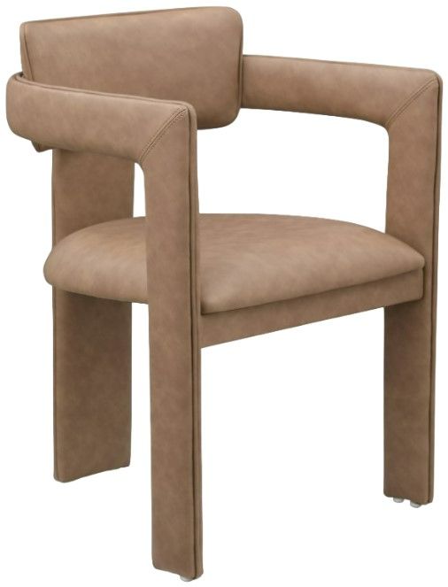 Meridian Furniture Brenda Brown Vegan Leather Upholstered Dining Chair-0