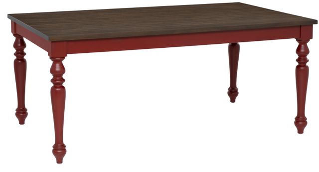 Powell® Trimble Brown Dining Table with Red Base-0