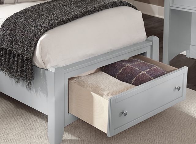 Vaughan-Bassett Bonanza Blue/Gray Twin Upholstered Panel Storage Bed-2