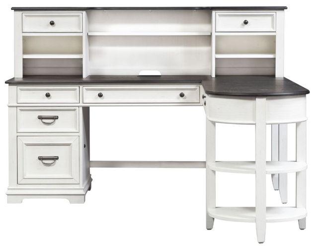 Liberty Furniture Allyson Park Charcoal/Wirebrushed White L-Shaped Desk Set-2