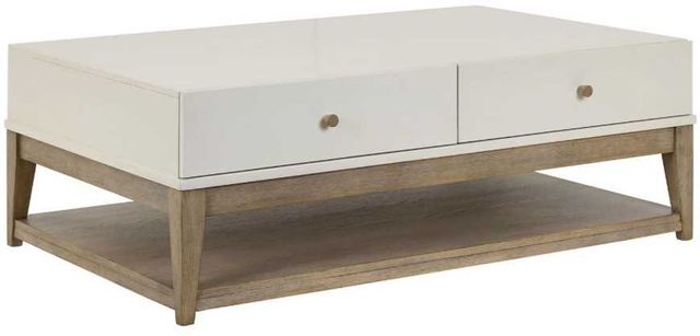 Liberty Furniture Berkley Square Linen Cocktail Table with Khaki Base-0