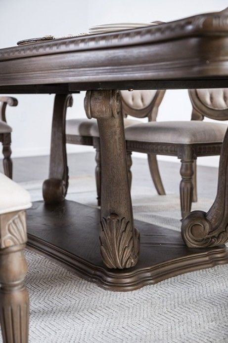 Furniture of America® Seven Oaks 7-Piece Weathered Oak Dining Table Set-3