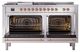 Ilve® Nostalgie II Noblesse 60'' Stainless Steel Pro Style Dual Fuel Range with Copper Trim-1