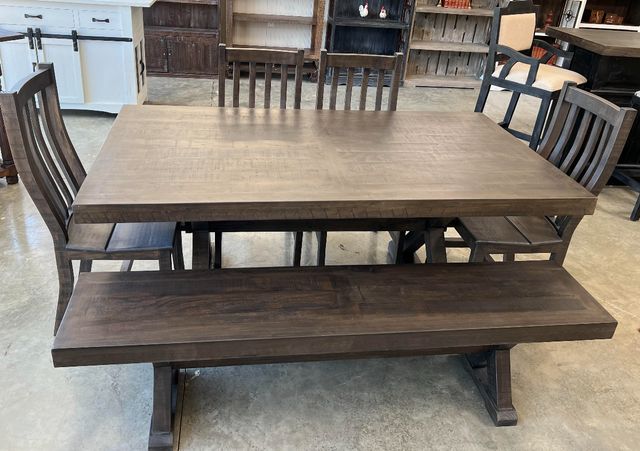Dining Table with Bench and 4 Chairs-0