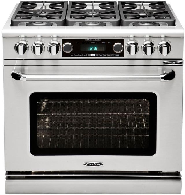 Capital Cooking™ Connoisseurian 36" Stainless Steel Pro Style Dual Fuel Range-0