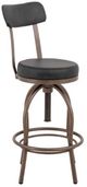 International Furniture Direct Altea Gunmetal/Matte Dark Brown Upholstered Adjustable Barstool-0