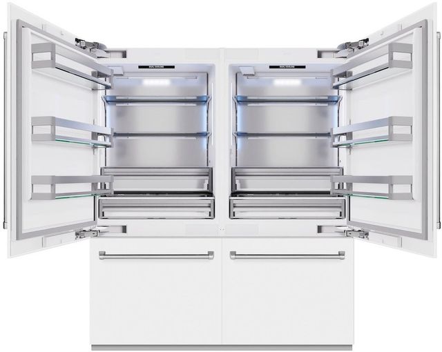 ZLINE 72" 39.6 Cu. Ft. White Matte Built-In French Door Refrigerator with Water Dispensers and Ice Makers-1