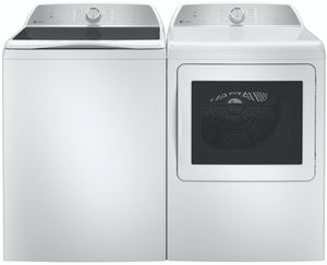 Front view of the GE Profile™ White Laundry Pair