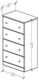 Perdue Woodworks 15,000 Essential Brown/Gray 26" 4-Drawer Chest-2