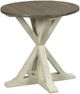 Hammary® Reclamation Place Sundried Natural Trestle Round End Table with Willowed Base-0